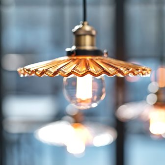 Szklana lampa stożkowa retro Cobbler brązowa 25cm